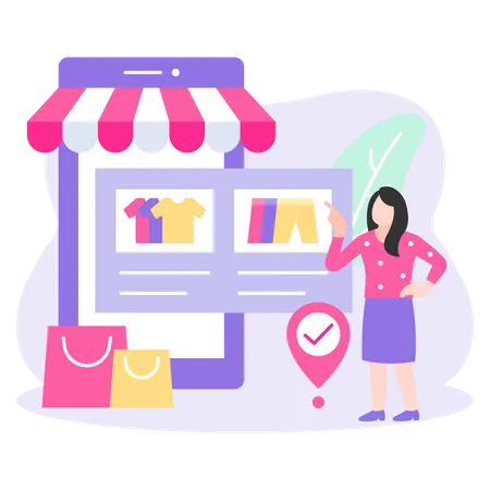 Shopping en ligne  Illustration