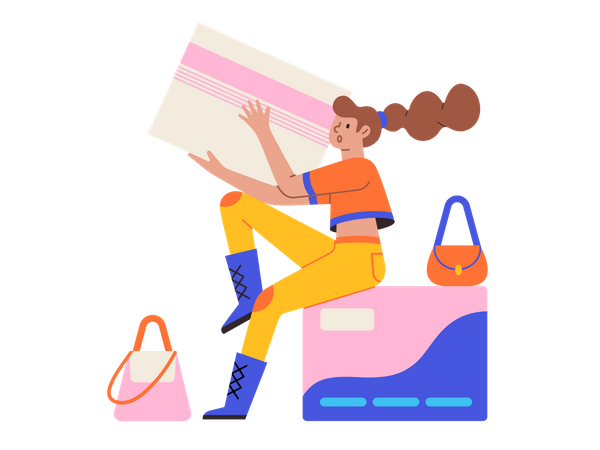 Shopping en ligne  Illustration