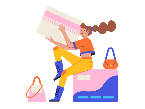 Shopping en ligne  Illustration