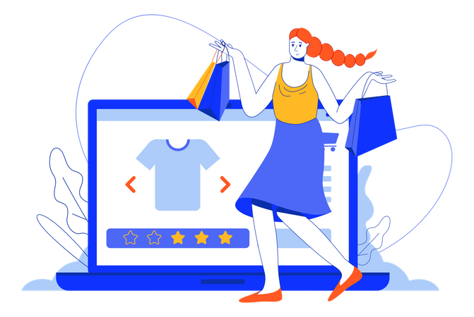 Shopping en ligne  Illustration