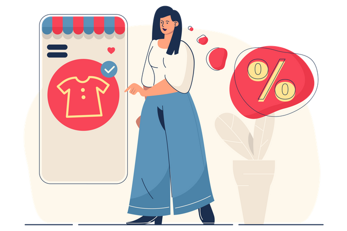 Shopping en ligne  Illustration