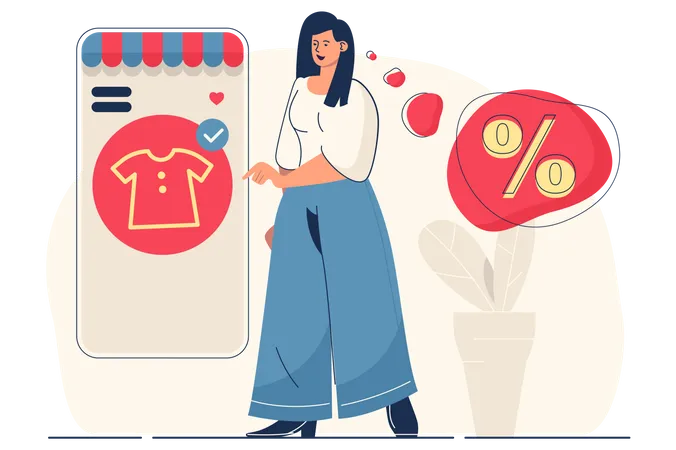 Shopping en ligne  Illustration