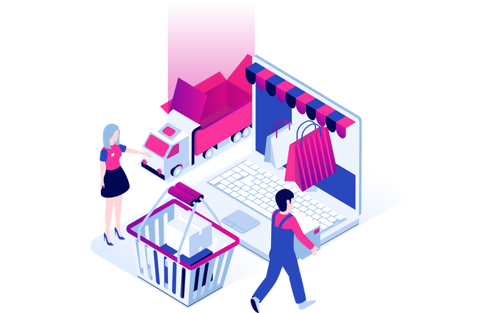 Shopping en ligne  Illustration