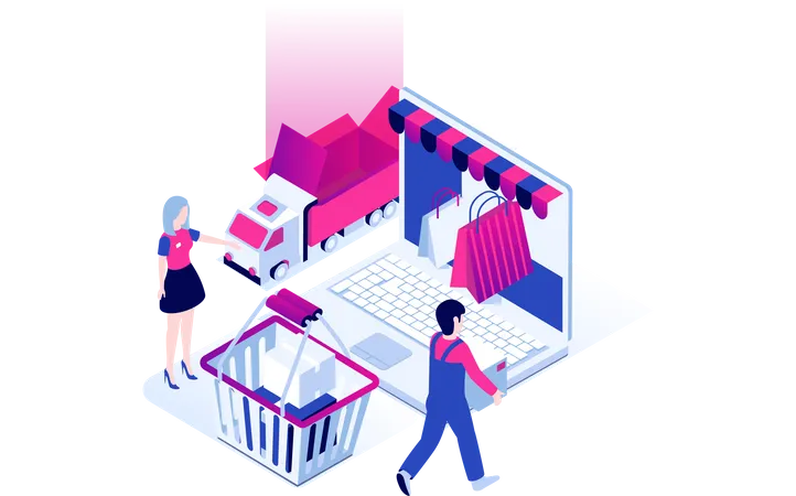 Shopping en ligne  Illustration