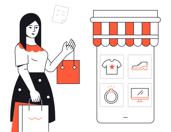 Shopping en ligne  Illustration