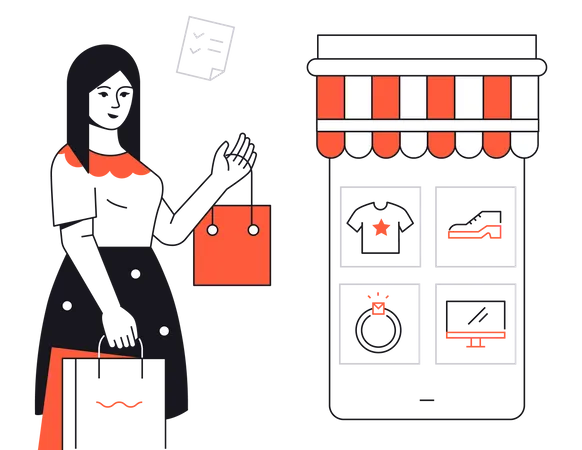 Shopping en ligne  Illustration