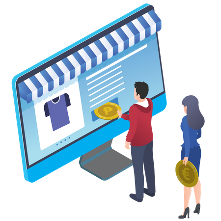 Shopping en ligne  Illustration