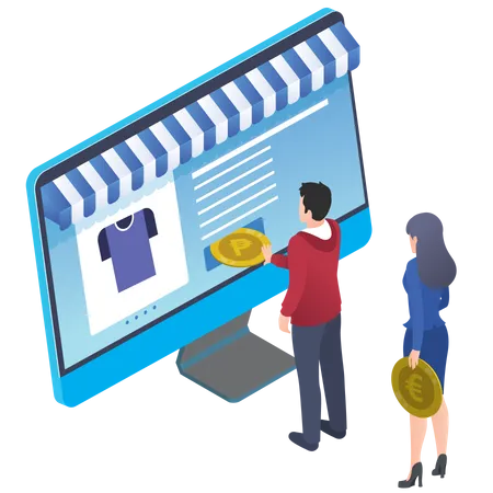 Shopping en ligne  Illustration