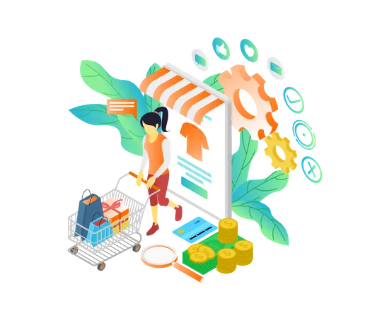 Shopping en ligne  Illustration