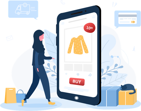 Shopping en ligne  Illustration