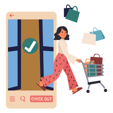 Shopping en ligne  Illustration