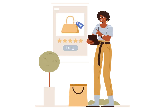 Shopping en ligne  Illustration