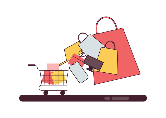 Shopping en ligne  Illustration