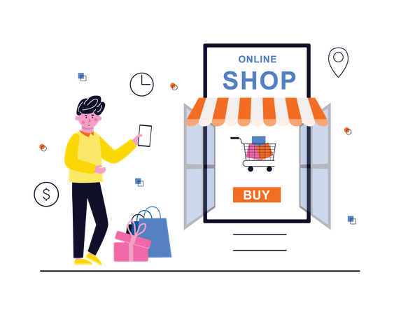 Shopping en ligne  Illustration