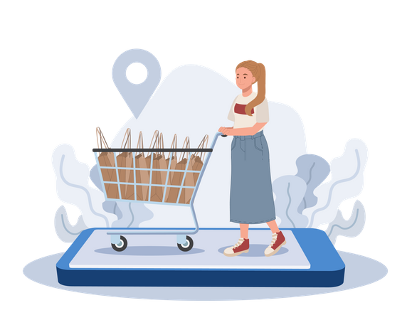 Shopping en ligne  Illustration