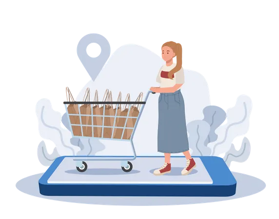 Shopping en ligne  Illustration