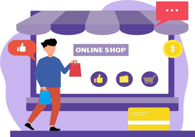 Shopping en ligne  Illustration