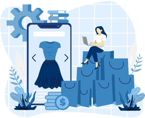 Shopping en ligne  Illustration