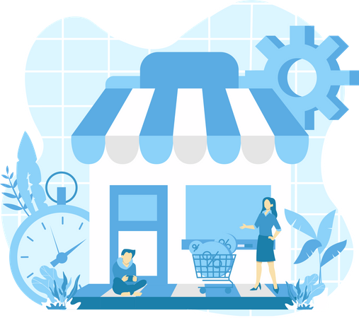 Shopping en ligne  Illustration