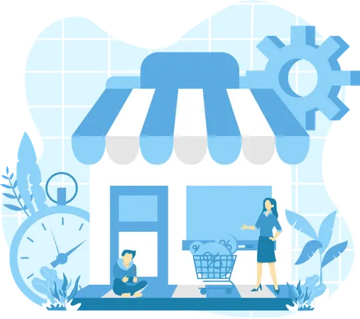 Shopping en ligne  Illustration