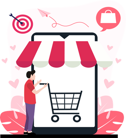 Shopping en ligne  Illustration