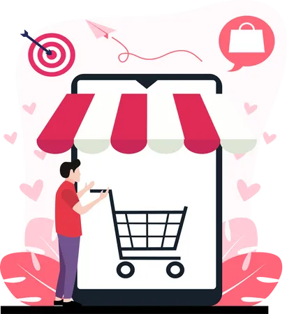 Shopping en ligne  Illustration