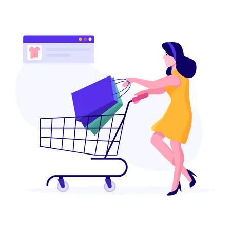 Shopping en ligne  Illustration