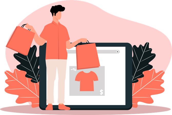 Shopping en ligne  Illustration