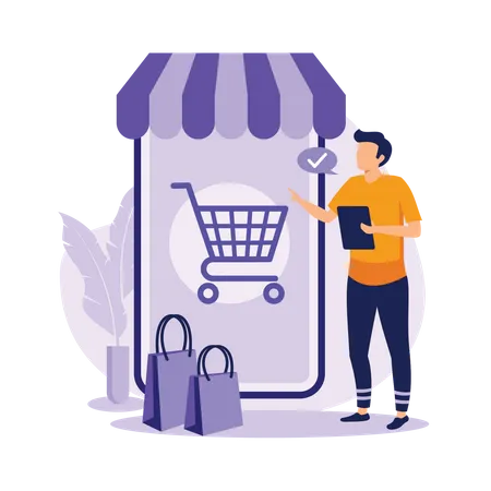 Shopping en ligne  Illustration