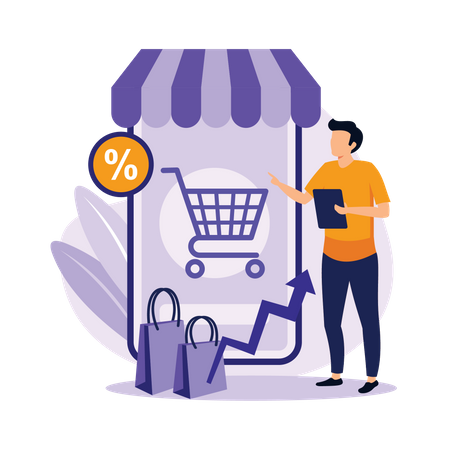 Shopping en ligne  Illustration