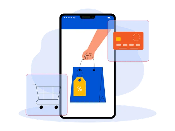 Shopping en ligne  Illustration