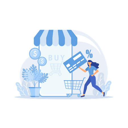 Shopping en ligne  Illustration