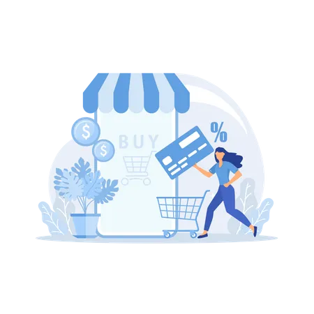 Shopping en ligne  Illustration