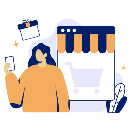 Shopping en ligne  Illustration