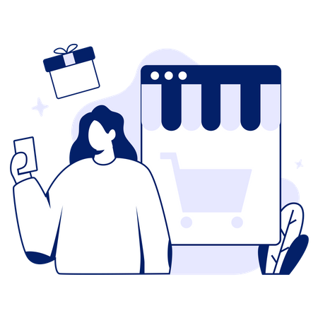 Shopping en ligne  Illustration