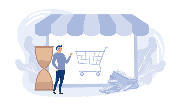 Shopping en ligne  Illustration