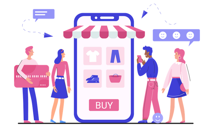 Shopping en ligne  Illustration