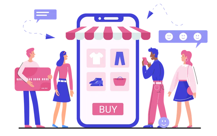 Shopping en ligne  Illustration