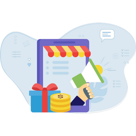 Marketing d'achat en ligne  Illustration