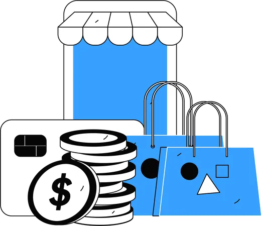 Options de paiement pour les achats en ligne  Illustration