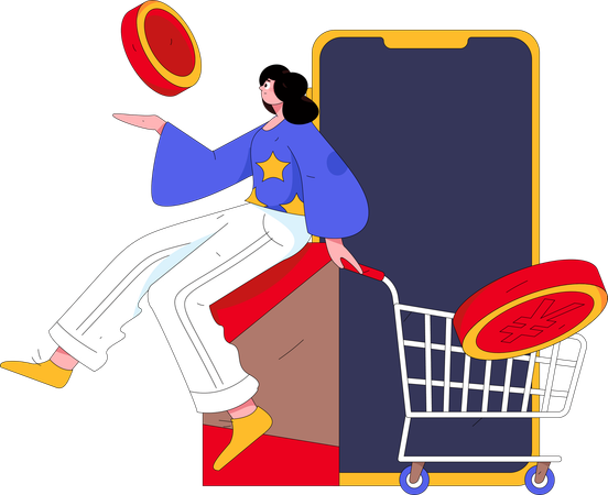 Paiement des achats en ligne  Illustration