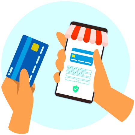 Paiement des achats en ligne  Illustration