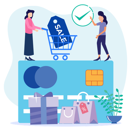 Paiement des achats en ligne  Illustration