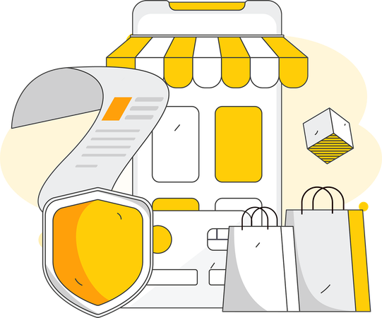 Paiement de factures d'achats en ligne  Illustration