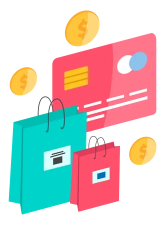 Paiement par carte d'achat en ligne  Illustration