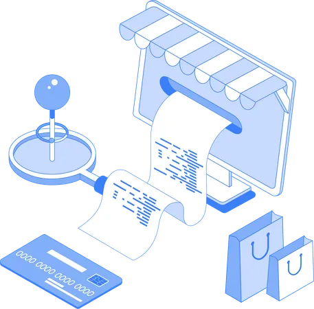 Reçu de paiement des achats en ligne  Illustration