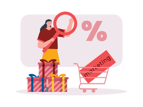 Marketing de vente d'achats en ligne  Illustration