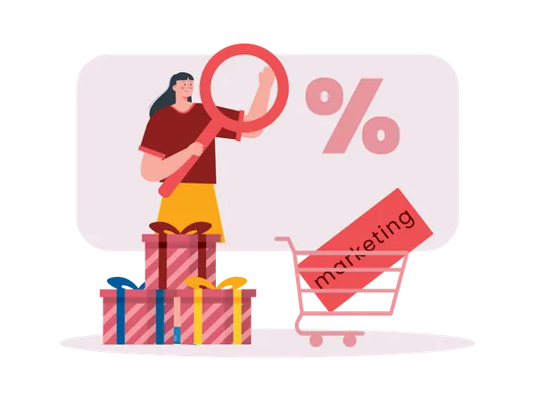 Marketing de vente d'achats en ligne  Illustration