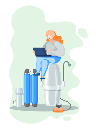 Acheter un filtre à eau pour nettoyer l'eau du robinet à la maison  Illustration