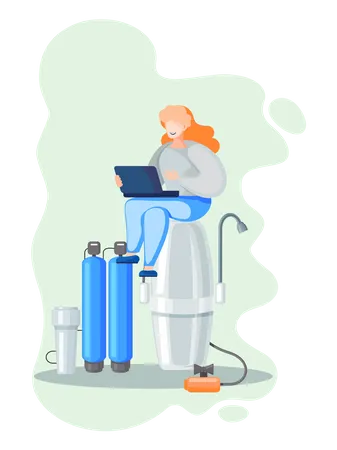 Acheter un filtre à eau pour nettoyer l'eau du robinet à la maison  Illustration